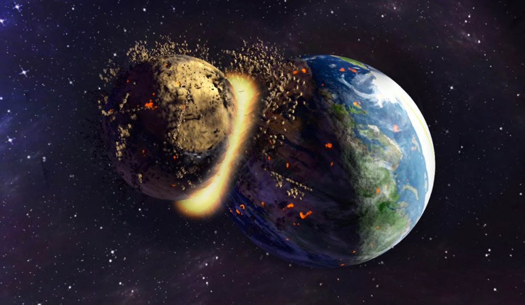 Theia crash into earth